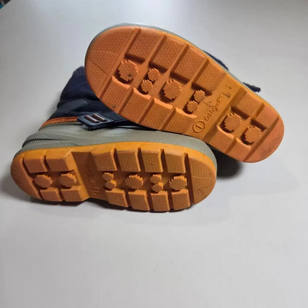 Cat & Jack Snow Boots Kids Size 7 Blue Thermolite EcoMade Insulated Winter Strap